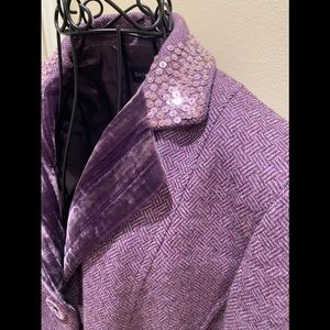 🎉HP🎉 DANA BUCHMAN TWEED VELVET SEQUIN JACKET